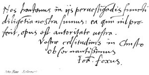 John Foxe, Reformator von English School