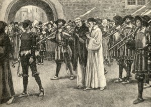 John Frith (1503-33) auf dem Weg zu seinem Martyrium von English School