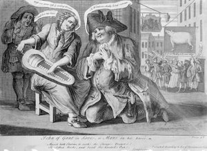 John of Gant in Love, oder Mars auf seinen Knien, 1749 von English School
