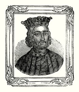 John wurde 1167 geboren, 1199 gekrönt und starb 1216 (Gravur) von English School