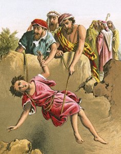 Joseph in die Grube geworfen von English School