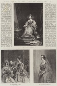 Jubiläumsjahr der Regentschaft der Königin, das frühe Leben Ihrer Majestät (Stich)