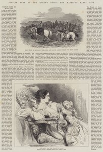 Jubiläumsjahr der Regentschaft der Königin, das frühe Leben Ihrer Majestät (Stich) von English School