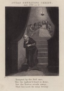 Judas verrät Christus, Lukas XXII, Vers 4 von English School