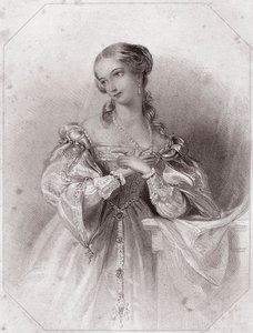 Juliette (Romeo und Julia) - Galerie der Frauen von Shakespeare, Sammlung von fünfundvierzig ernsten Porträts von den ersten Künstlern Londons, bereichert mit kritischen und literarischen Anmerkungen um 1838
