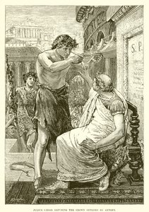Julius Caesar lehnt die von Antonius angebotene Krone ab von English School