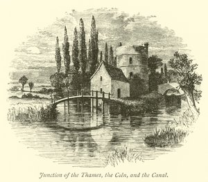 Zusammenfluss von Themse, Coln und Kanal von English School