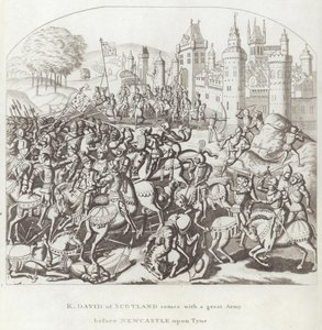 König David von Schottland kommt mit einer großen Armee vor Newcastle upon Tyne von English School