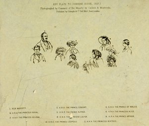 Schlüsselplatte zum Porträt der königlichen Familie im Osborne House, 1857 von English School