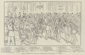 Schlüssel zur "Empfang des Corps Diplomatique am Hof von St. James