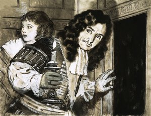 König Karl II. versteckt sich nach seiner Niederlage in der Schlacht von Worcester von English School