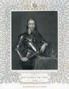 König Karl der Erste, graviert von H. Robinson nach Van Dyck, 19. Jahrhundert von English School