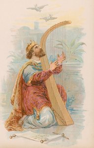 König David spielt die Harfe von English School