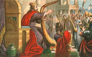 König David singt Psalmen von English School