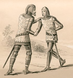König Edward III begrüßt seinen Sohn, den Schwarzen Prinzen, nach der Schlacht von Crecy von English School