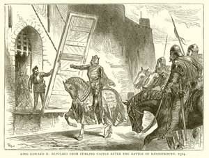 König Eduard II. wird nach der Schlacht von Bannockburn von Stirling Castle zurückgeschlagen, 1314