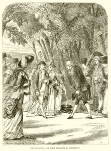 König George III. und Königin Charlotte in Cheltenham von English School