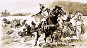 König Johann wurde von der Flut beraubt von English School