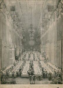 König Wilhelm IV. und Adelaide in der Guildhall, London, 1834 von English School