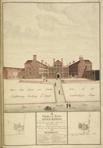 Ansicht des Navy Office, London von English School