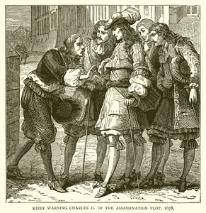 Kirby warnt Karl II. vor dem Attentatsplan, 1678 von English School
