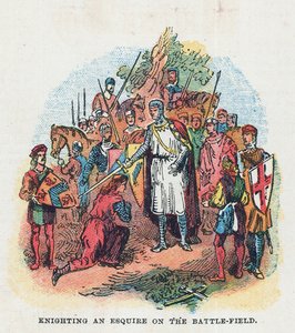 Ritterweihe eines Knappen auf dem Schlachtfeld von English School
