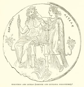 Korinthos und Leukas (Personifikation von Korinth und Leukadia)