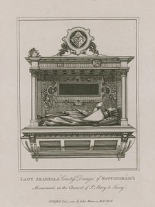 Lady Arabella, Gräfin Witwe von Nottingham, Denkmal in der Kapelle St. Mary le Savoy von English School