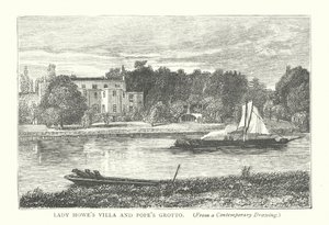 Lady Howes Villa und Popes Grotte (Gravur) von English School