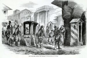 Lady Redcliffe besucht das Krankenhaus in Scutari, 19. Jahrhundert von English School