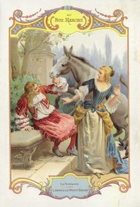 Dame und Herr erschrecken vor Pferd von English School