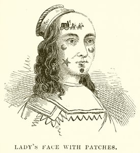 Gesicht einer Dame mit Pflastern von English School