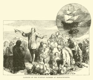 Landung der puritanischen Väter in Massachusetts von English School
