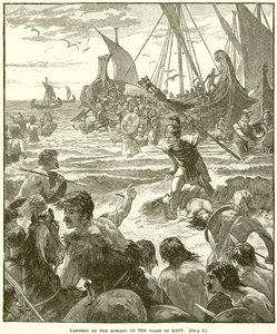 Landung der Römer an der Küste von Kent von English School