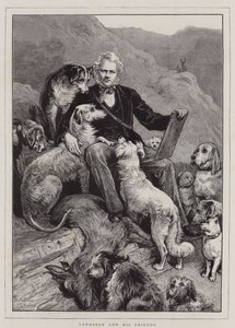 Landseer und seine Freunde (Gravur) von English School
