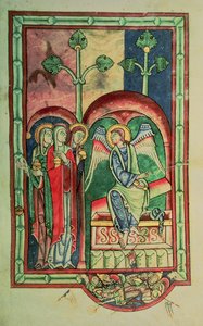 Die Frauen am Grab, aus dem Shaftesbury Psalter, West Country, ca. 1130-40