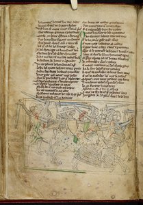 Lansdowne 782 f.26v Eine Schlacht zwischen berittenen Rittern, aus 