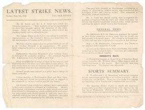 Neueste Streiknachrichten, 7. Mai 1926 von English School