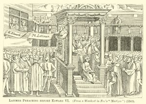 Latimer predigt vor Edward VI. von English School