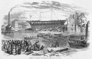 Stapellauf der "La Hogue," das größte Schiff, das jemals in Sunderland gebaut wurde
