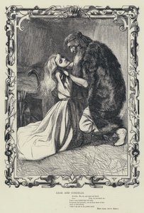 Lear und Cordelia, König Lear, Akt IV, Szene 7 (Gravur) von English School