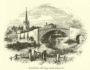 Lechlade Brücke und Kirche von English School