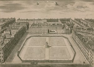 Leicester Square, London, im Jahr 1754 von English School