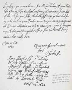 Brief von Charles II. an Montague, Earl of Lindsey, 27. Oktober 1642