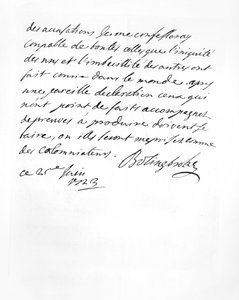 Brief von Lord Bolingbroke an den Abbé Alari (Lithographie) von English School