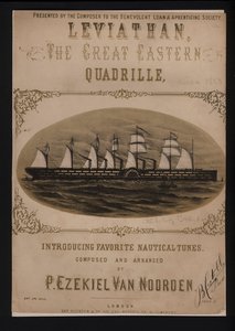 Leviathan, die Great Eastern, viktorianisches Notenblatt von English School