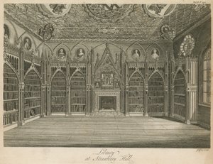 Bibliothek in Strawberry Hill, London von English School