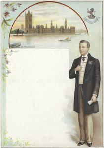 Liebig-Karte mit Joseph Chamberlain von English School