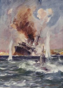 Leutnant Holbrook führt U-Boot B11 unter den Minen in den Dardanellen und versenkt ein türkisches Schlachtschiff von English School