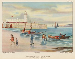 Leuchtturm und Pier von South Sands, Scarborough von English School